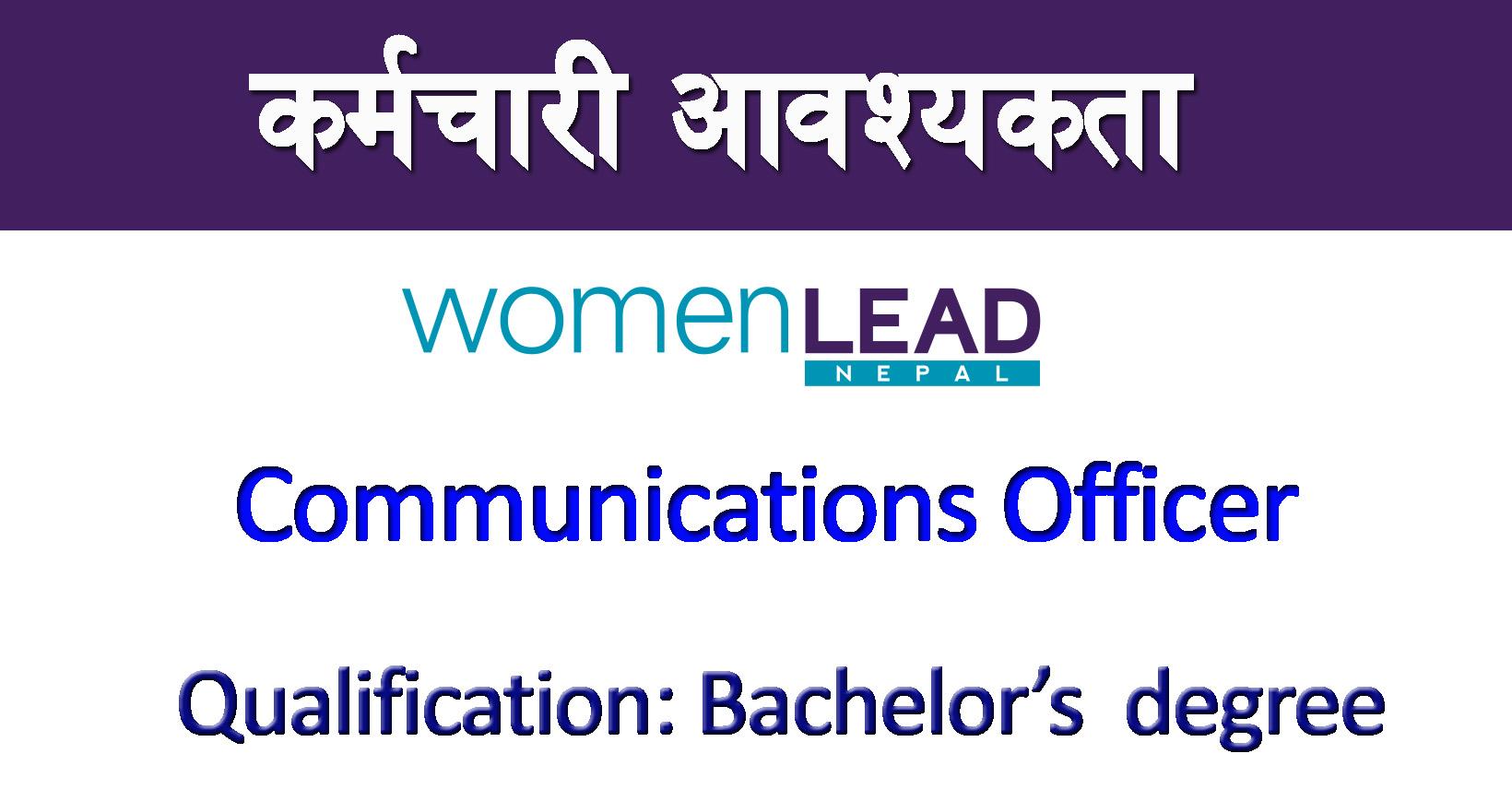 Communications Officer - Job In Nepal - Women LEAD Nepal - Merorojgari