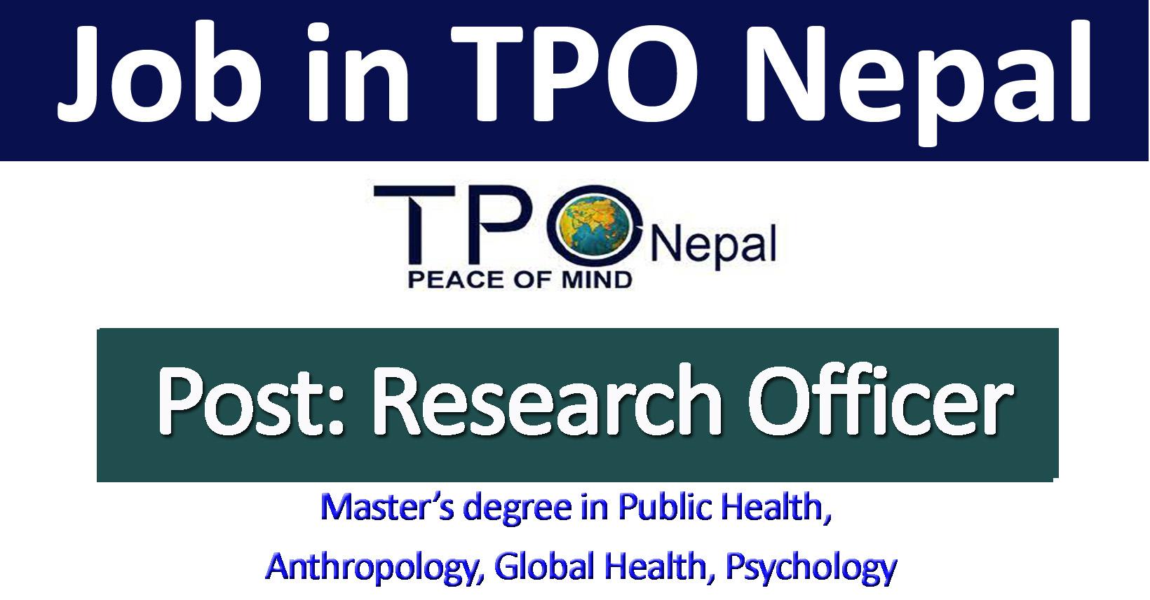 Research Officer - Job in Nepal - Transcultural Psychosocial ...