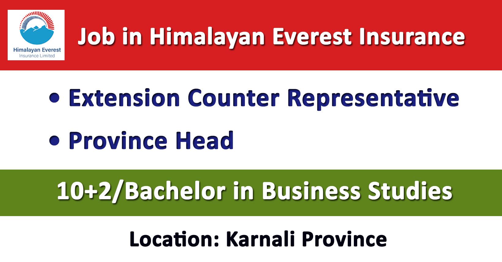 Extension Counter Representative, Province head - Job in Nepal ...