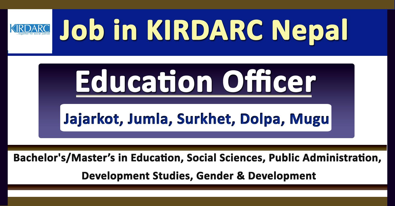 Education Officer - Job in Nepal - KIRDARC Nepal - Merorojgari