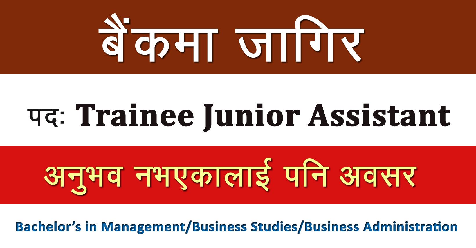 job application letter for bank trainee assistant in nepal