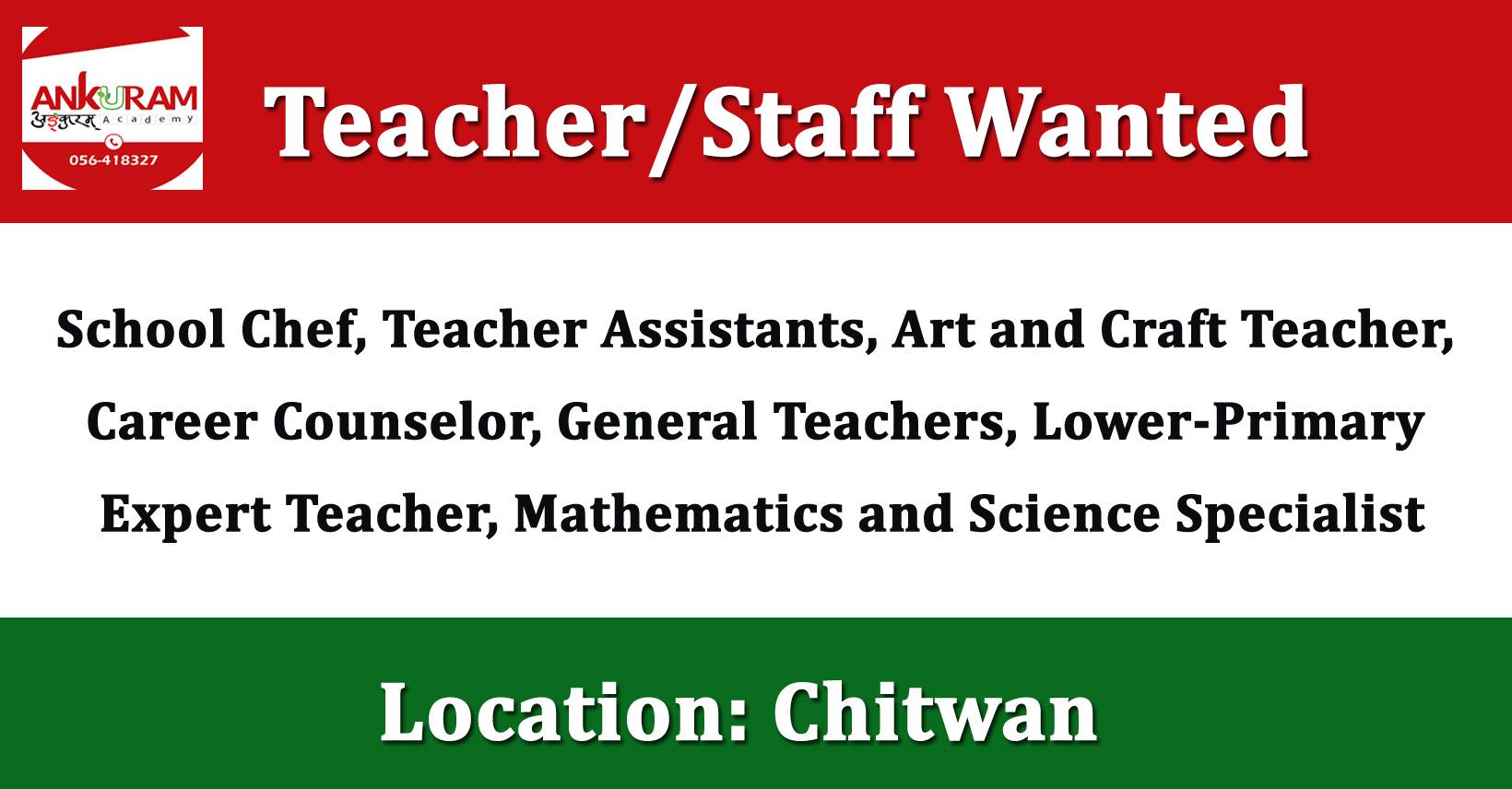 School Chef, Teacher Assistants, Art and Craft Teacher, Career ...