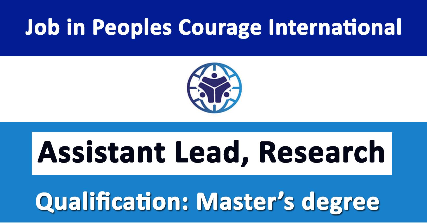 Assistant Lead, Research - Job in Nepal - Peoples Courage International ...