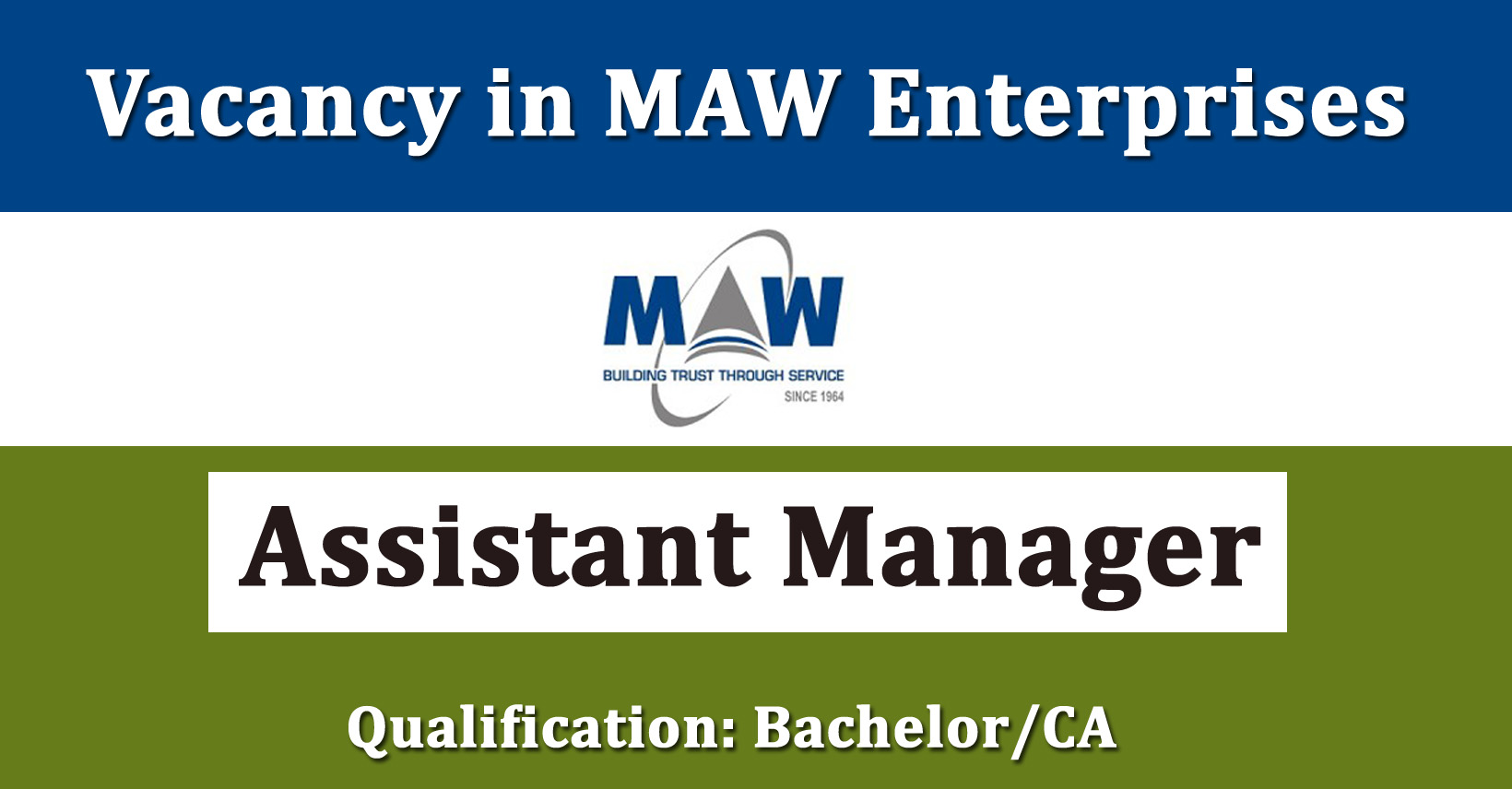 Assistant Manager - Job in Nepal - MAW Enterprises Pvt. Ltd. - Merorojgari