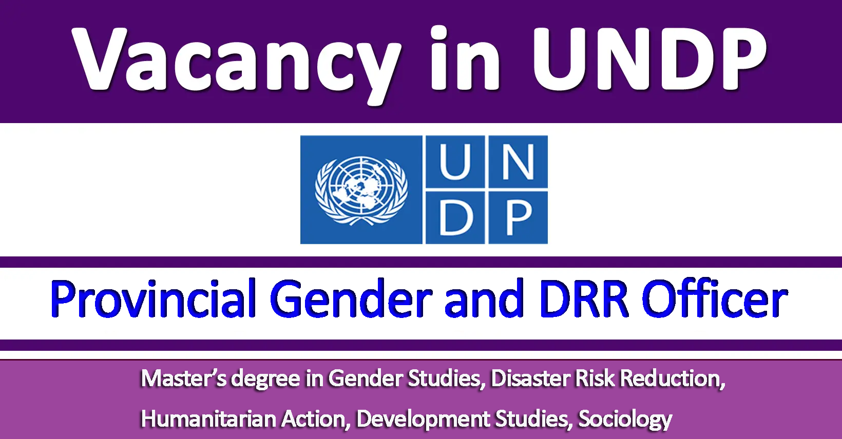 Provincial Gender and DRR Officer - Job in Nepal - UNDP - Merorojgari